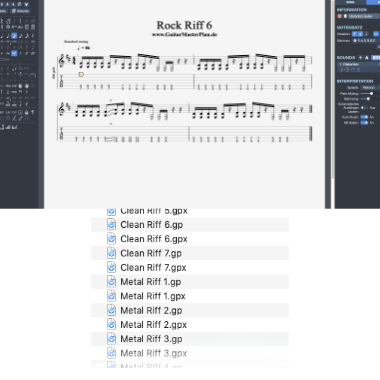 69 Rock und Metal Riffs Guitar Pro Dateien